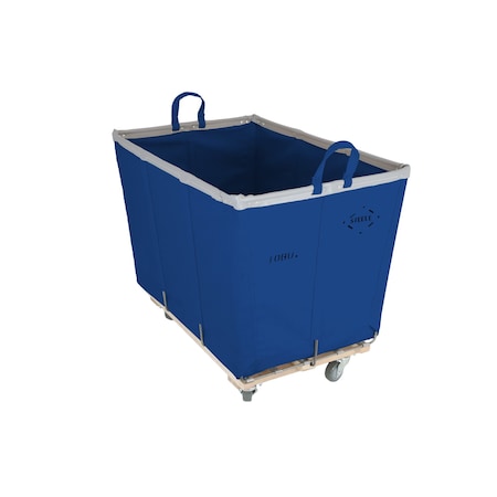 Steele Canvas Basket 10 BU Permanent Truck Blue Vinyl w/Grey Vinyl - 3in Casters Diamond Mount 9410VBLUVGRYW3